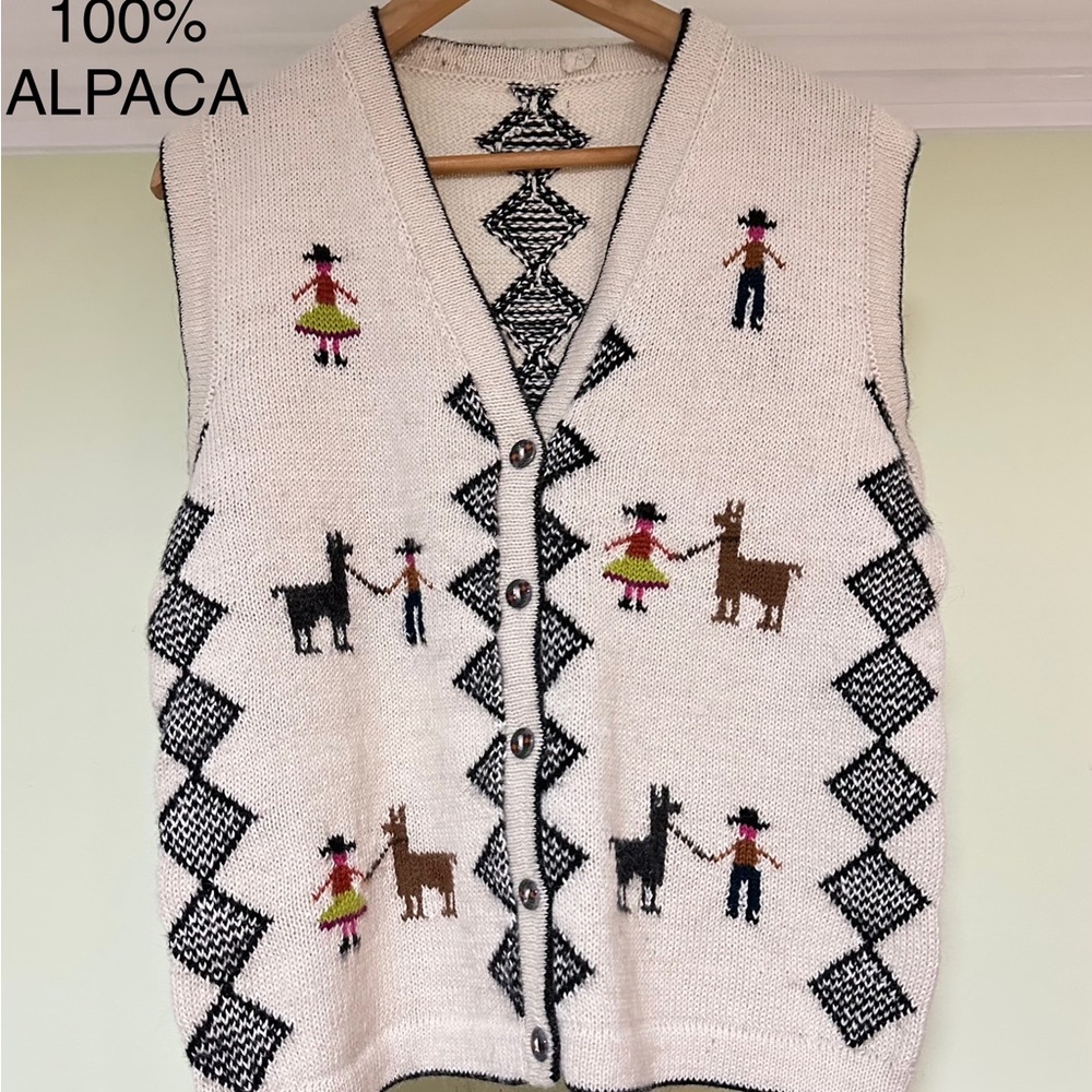 Handmade Peruvian Cream Vest- Unisex